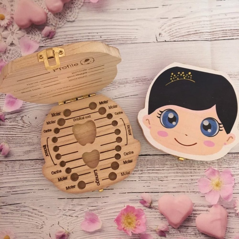 Tooth holder for tooth fairy Kids WoodenTooth Box - Picture 1 of 6